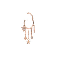 Halka Sallantılı Piercing / 14 Ayar Rose Altın