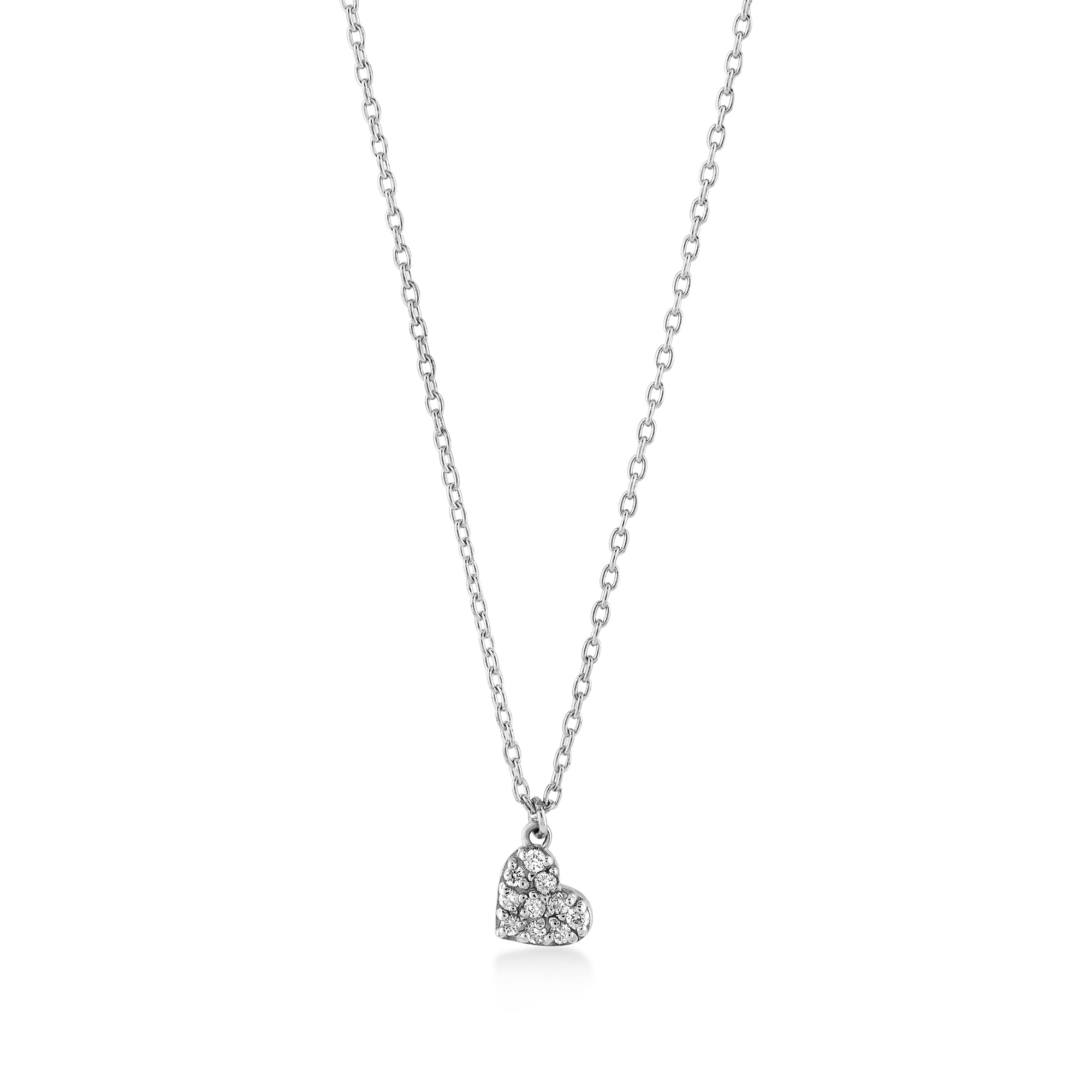 Amour Aşk Pırlantalı Kalp Kolye / Beyaz Altın