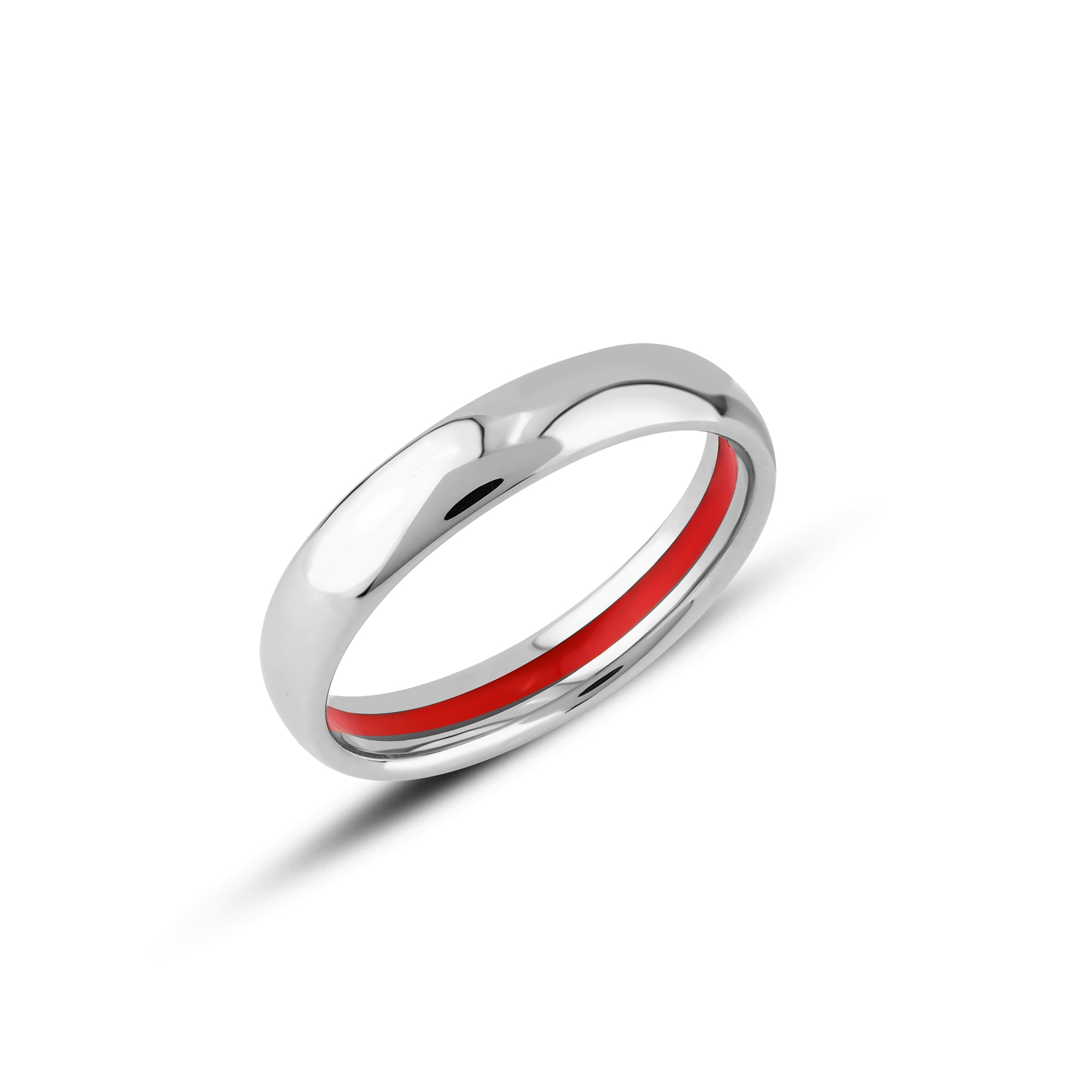 4mm İçi Mineli Klasik Altın Alyans Yüzük / Beyaz Altın