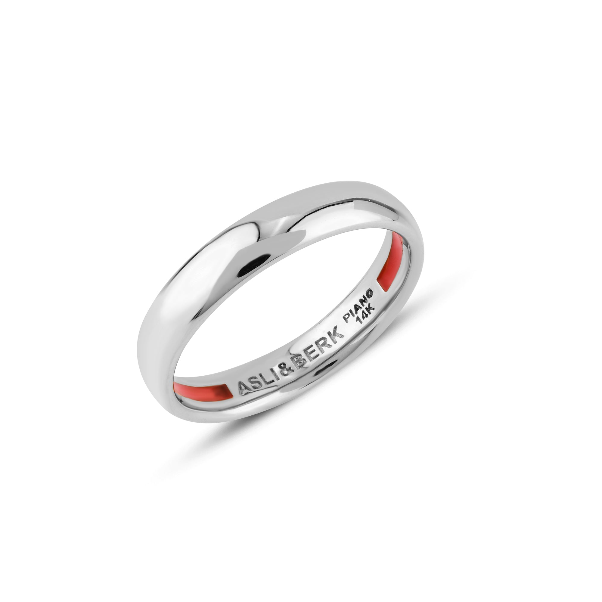 5mm İçi Mineli Klasik Altın Alyans Yüzük / Beyaz Altın