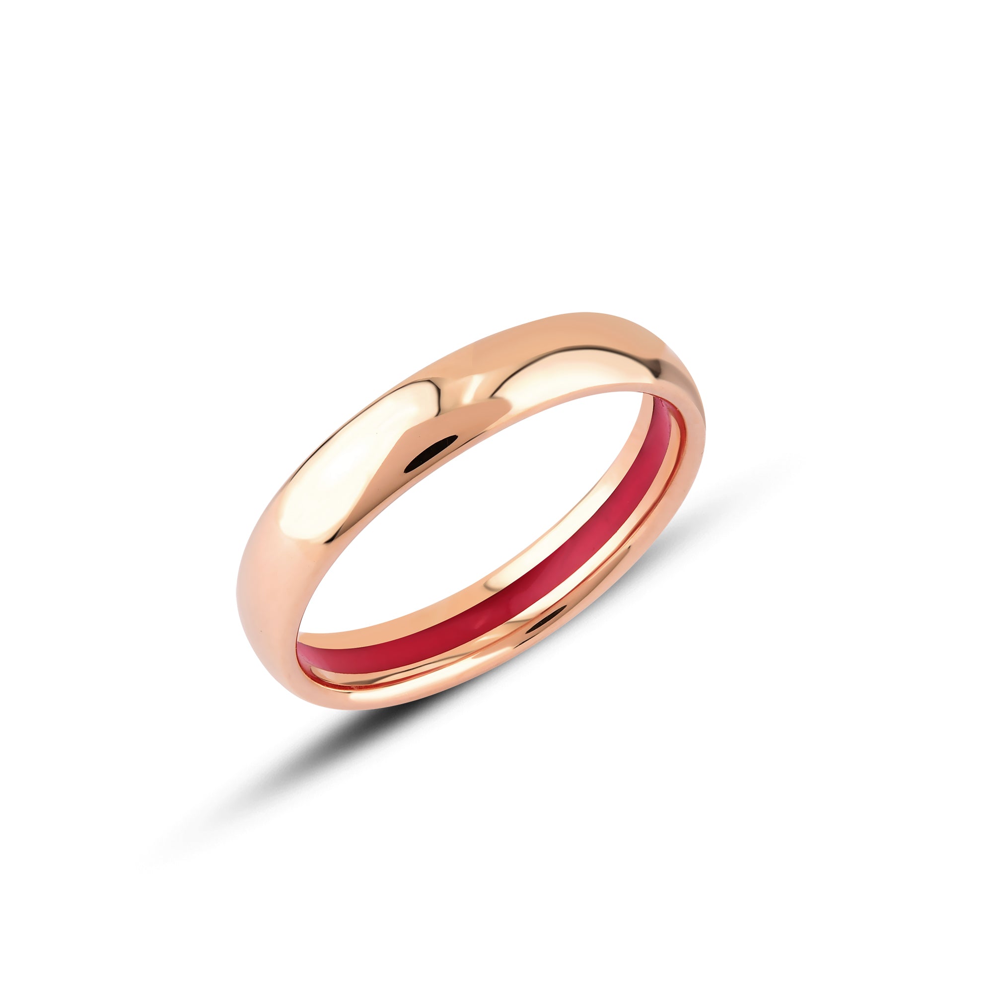 4mm İçi Mineli Klasik Altın Alyans Yüzük / Rose Altın