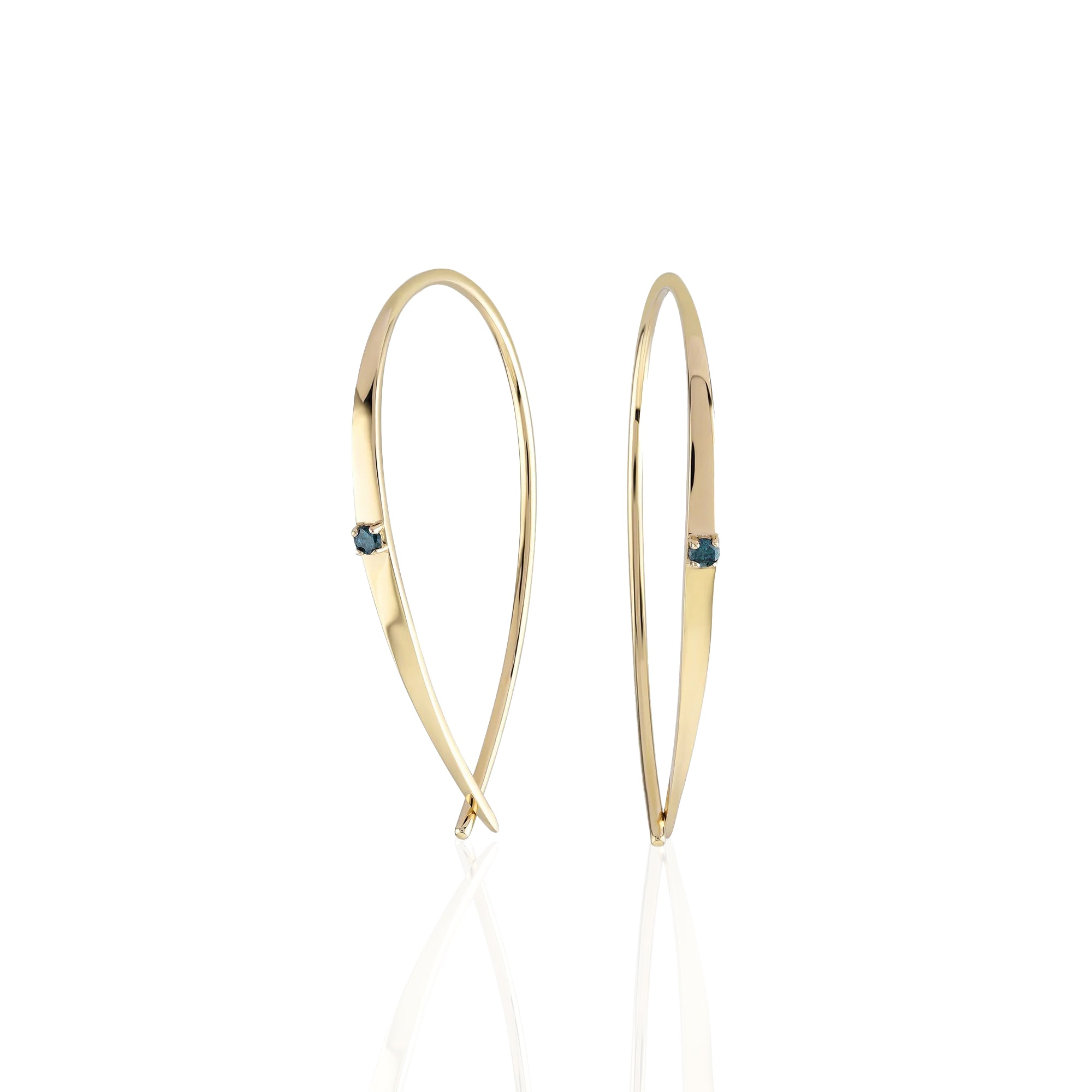 Azzuro Blue Diamond Hook Earring