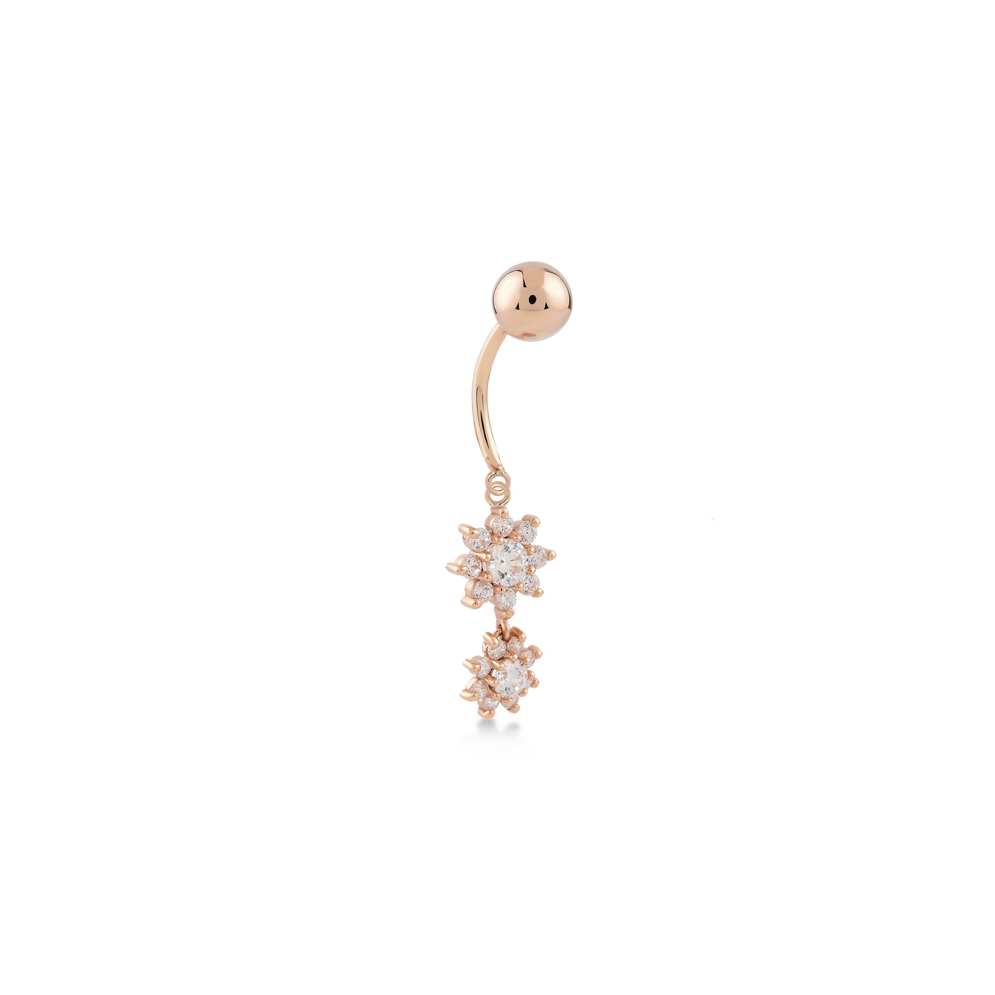 Flower Shape Turquoise Stone Belly Piercing