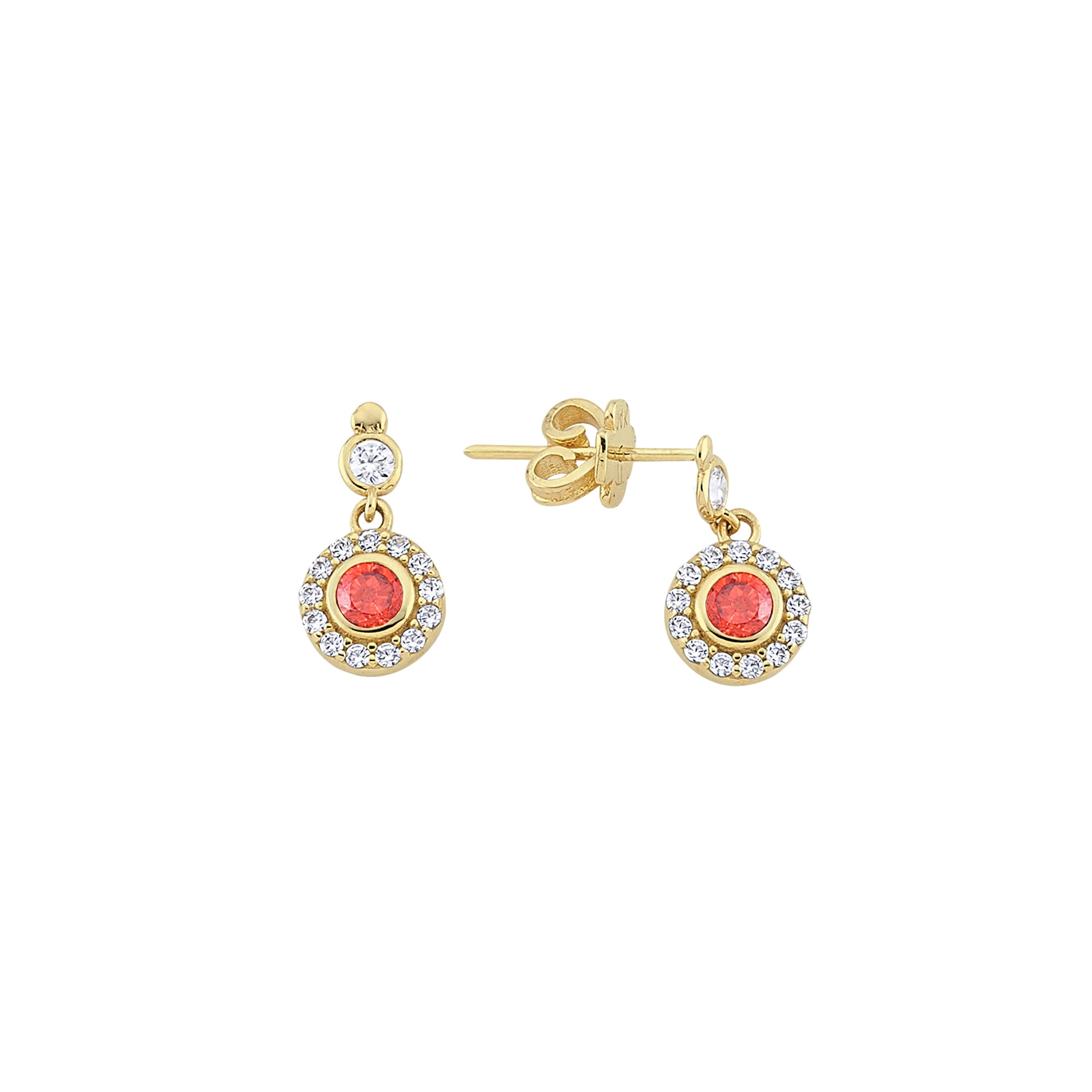 Gold Earring with Aura Stone