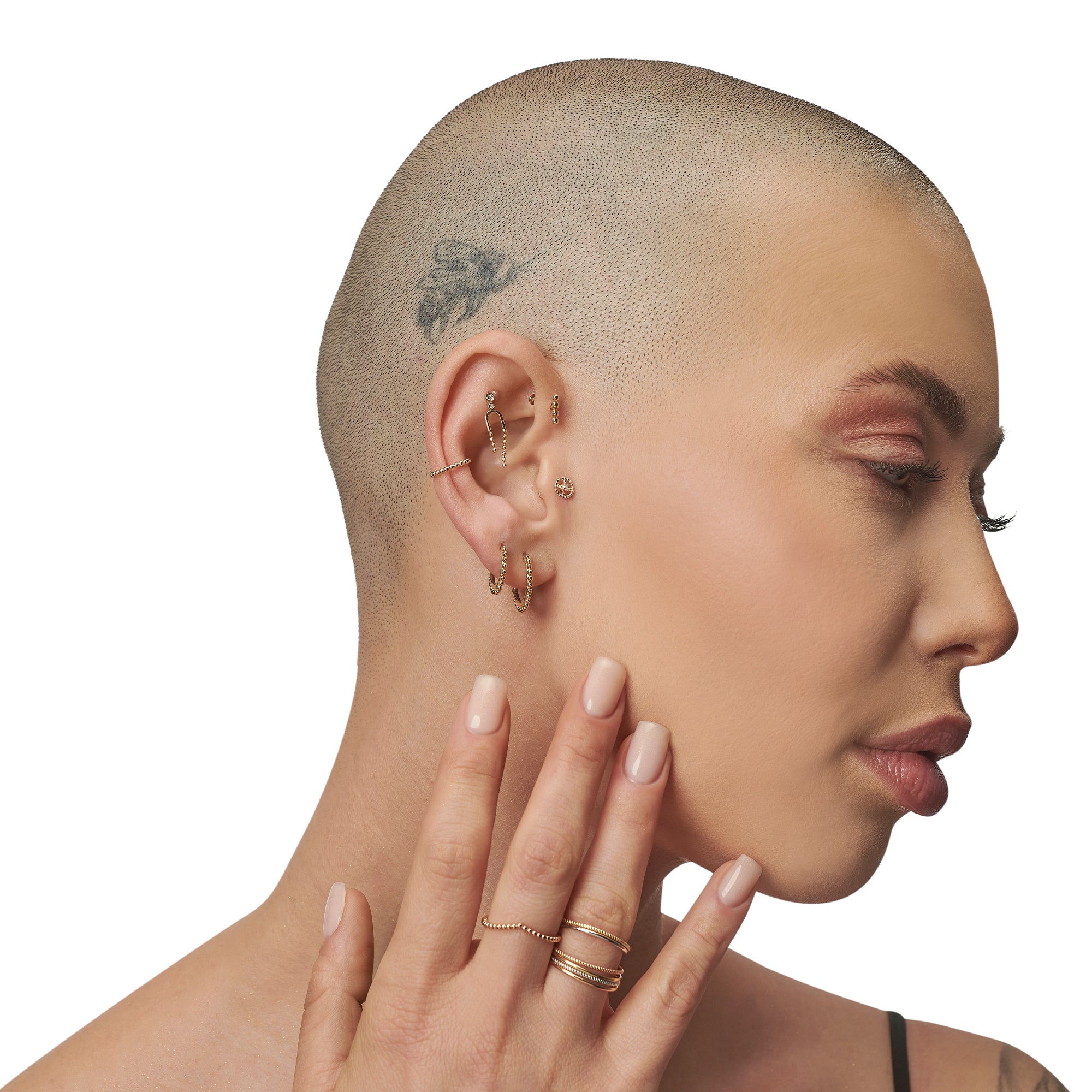 Toptop Çubuk Altın Piercing / 14 Ayar Sarı Altın