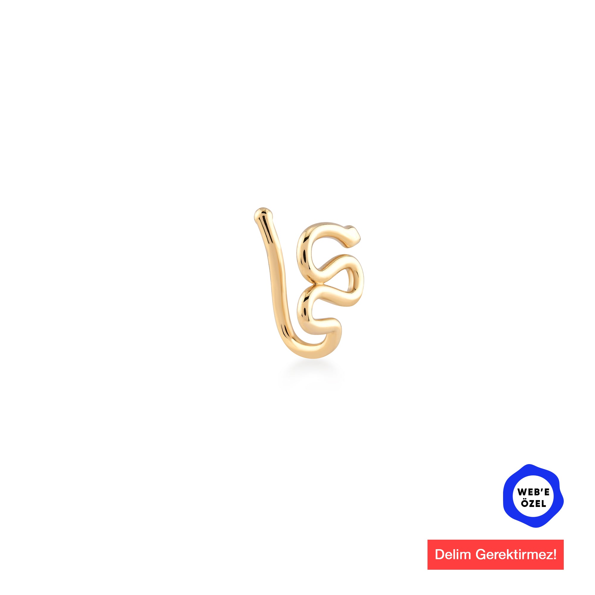 Maasai Minimal Yılan Altın Hızma / 14 Ayar Sarı Altın