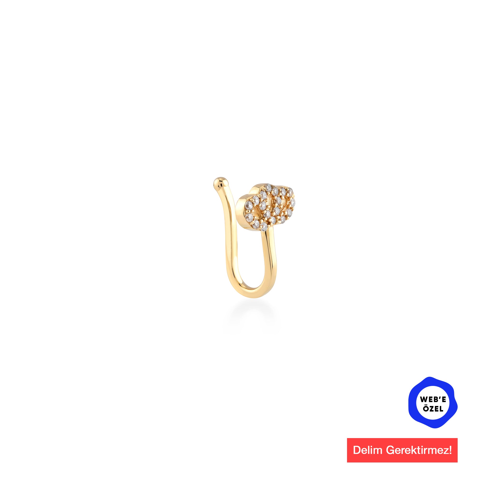 Maasai Taşlı Kraliçe Tacı Altın Hızma / 14 Ayar Sarı Altın