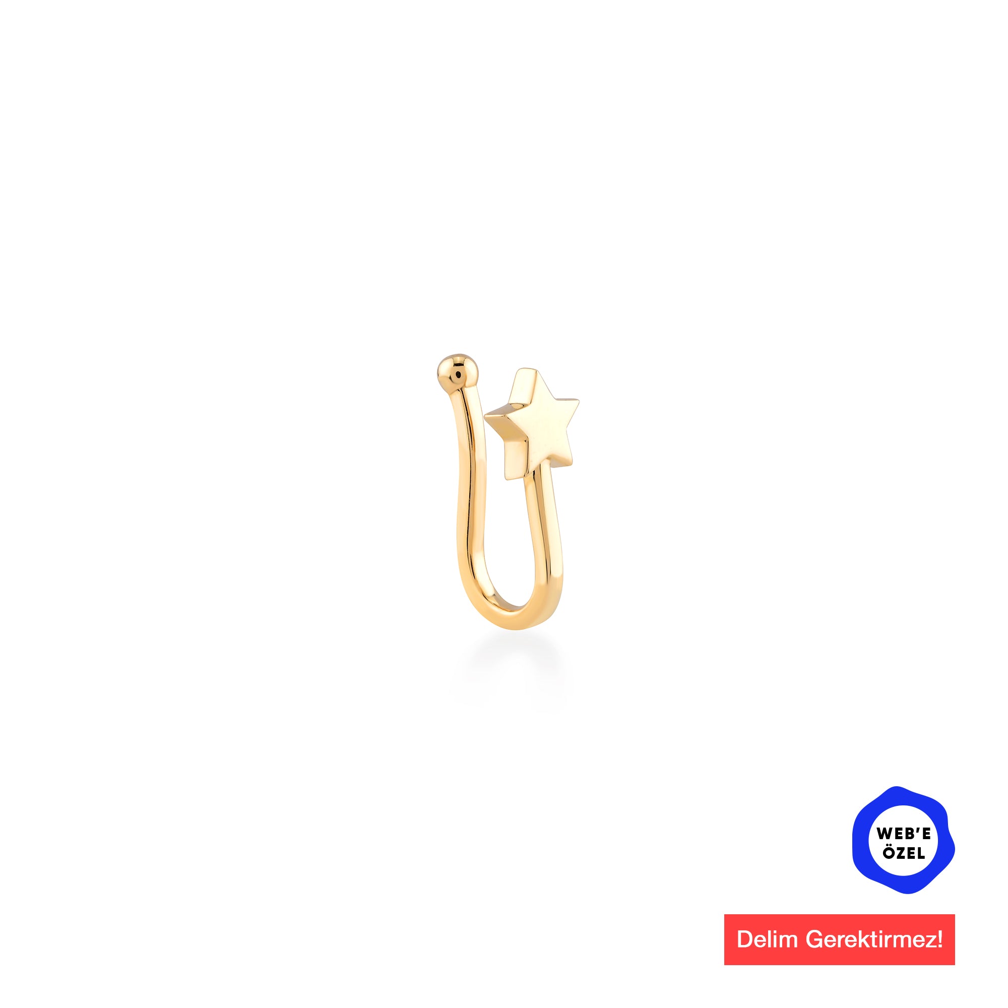 Maasai Yıldız Altın Hızma / 14 Ayar Sarı Altın
