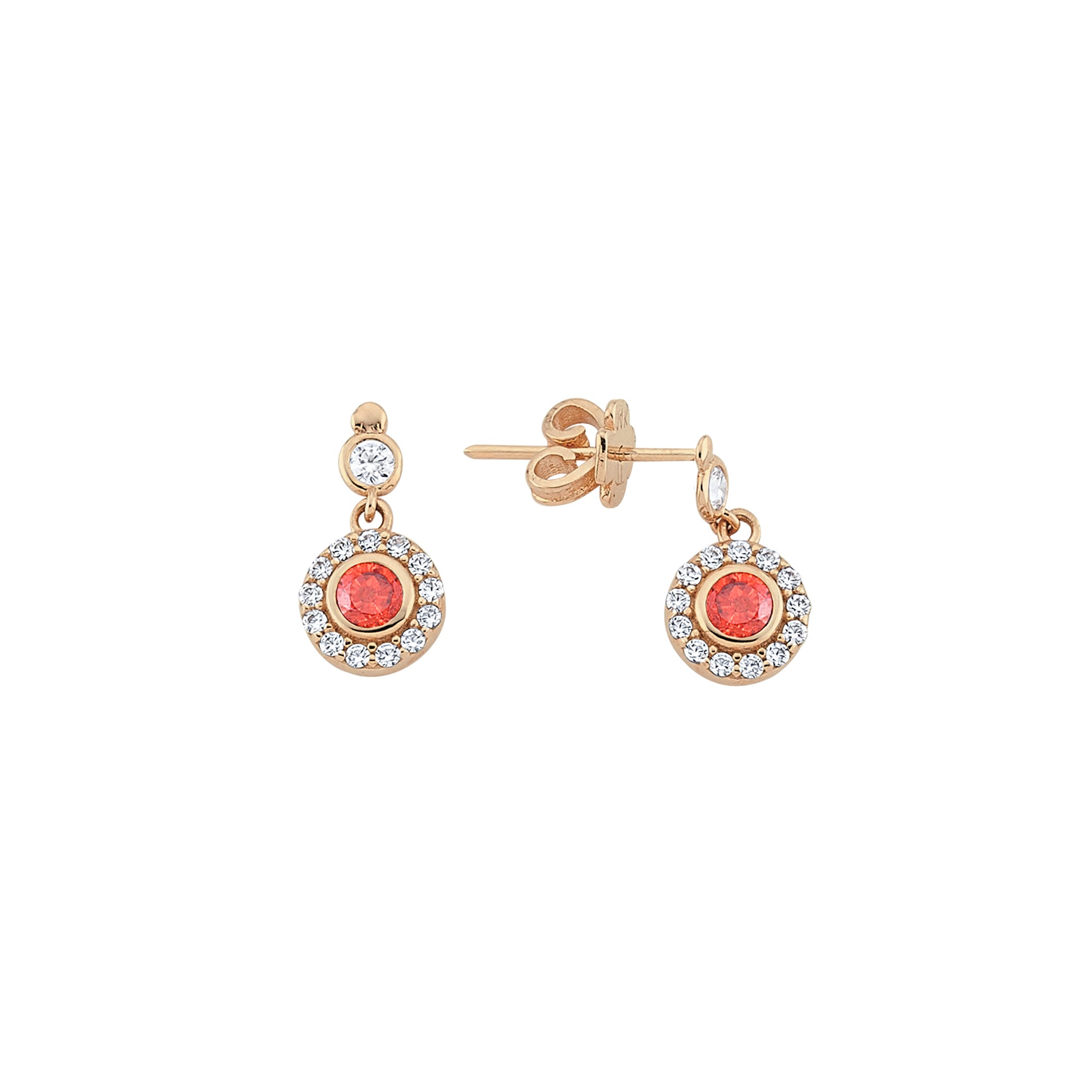 Gold Earring with Aura Stone