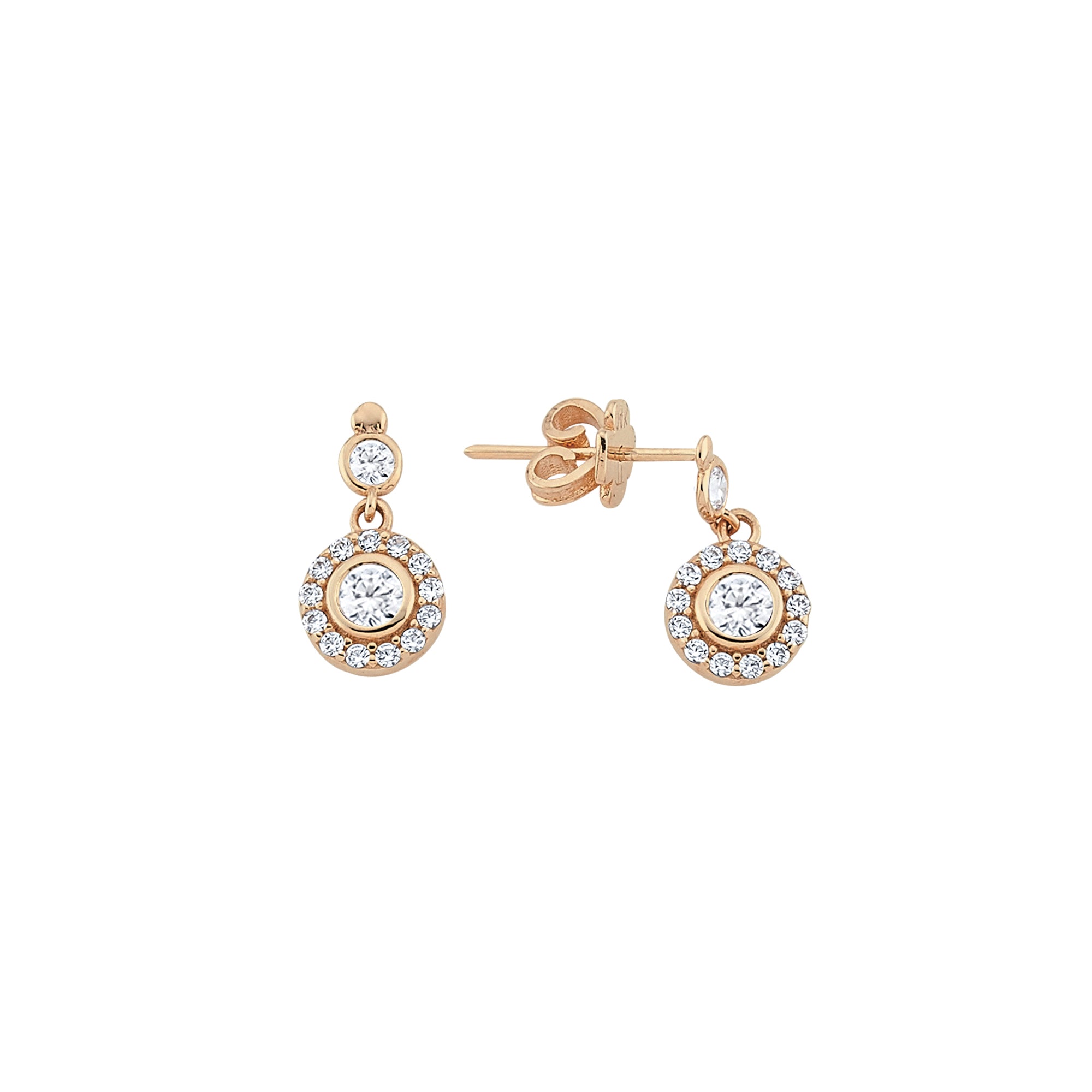 Gold Earring with Aura Stone