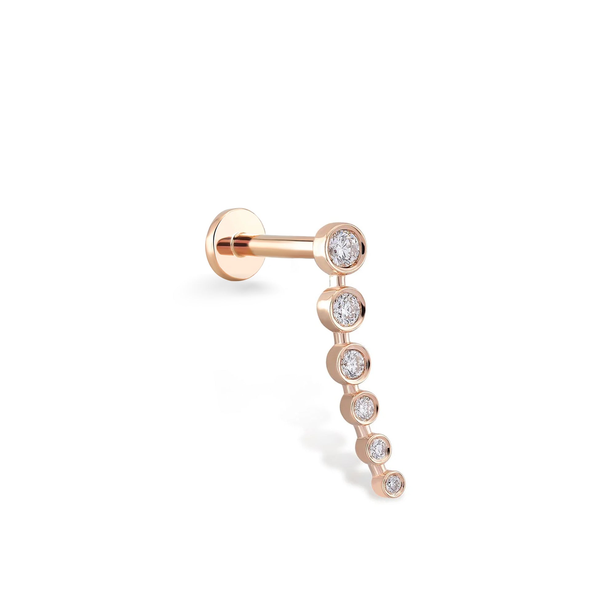 Toptop Arc Pırlanta Piercing / 14 Ayar Rose Altın