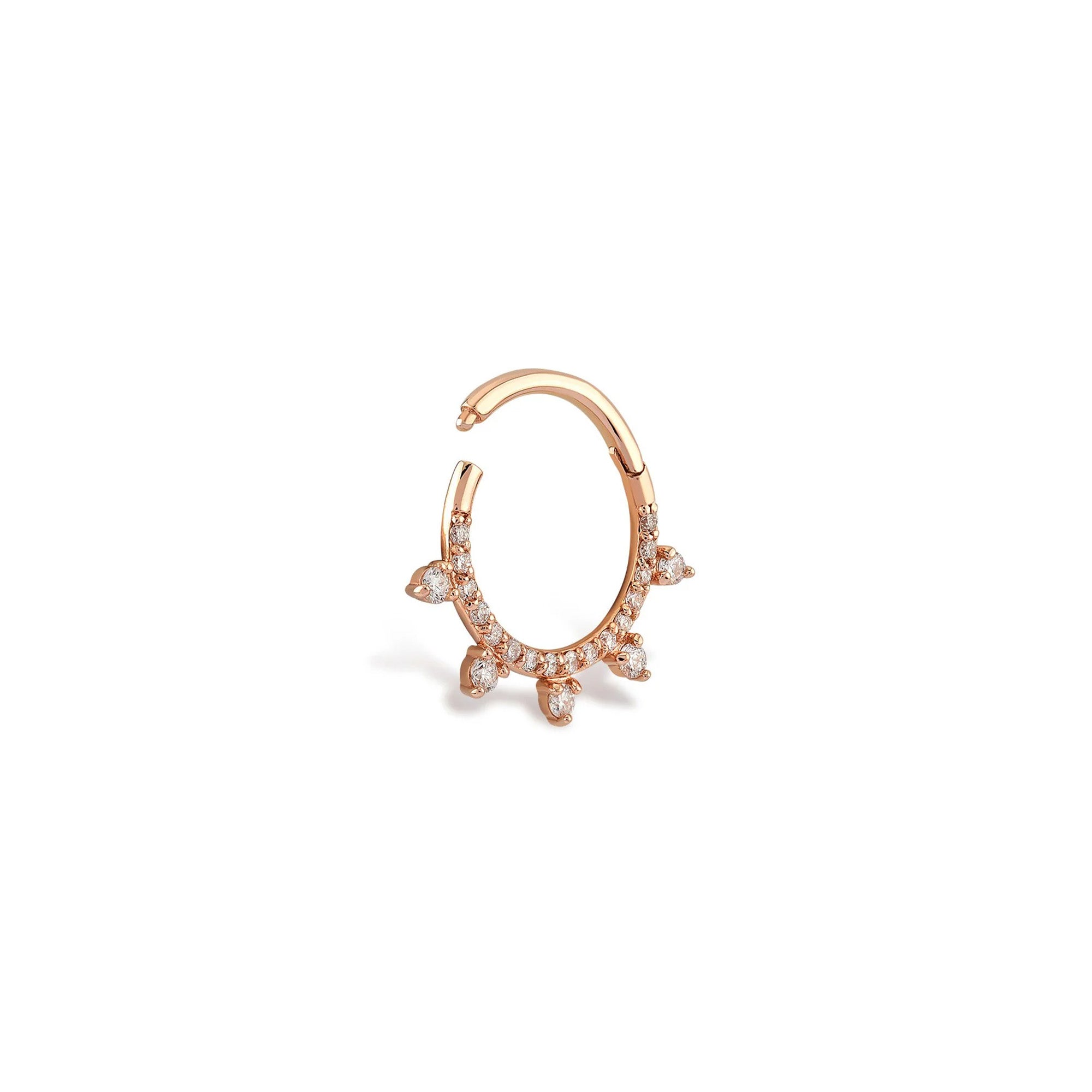 Halka Sıra Pırlanta Piercing / 14 Ayar Rose Altın