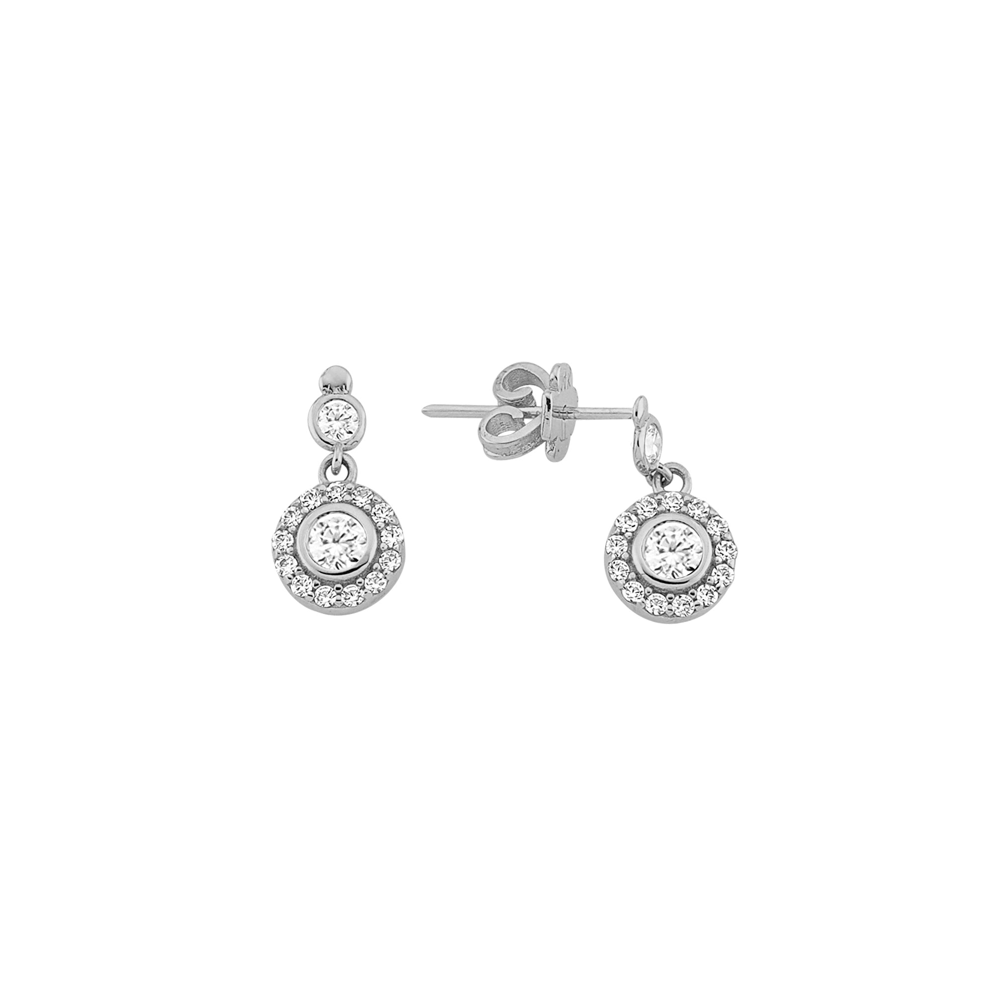 Gold Earring with Aura Stone