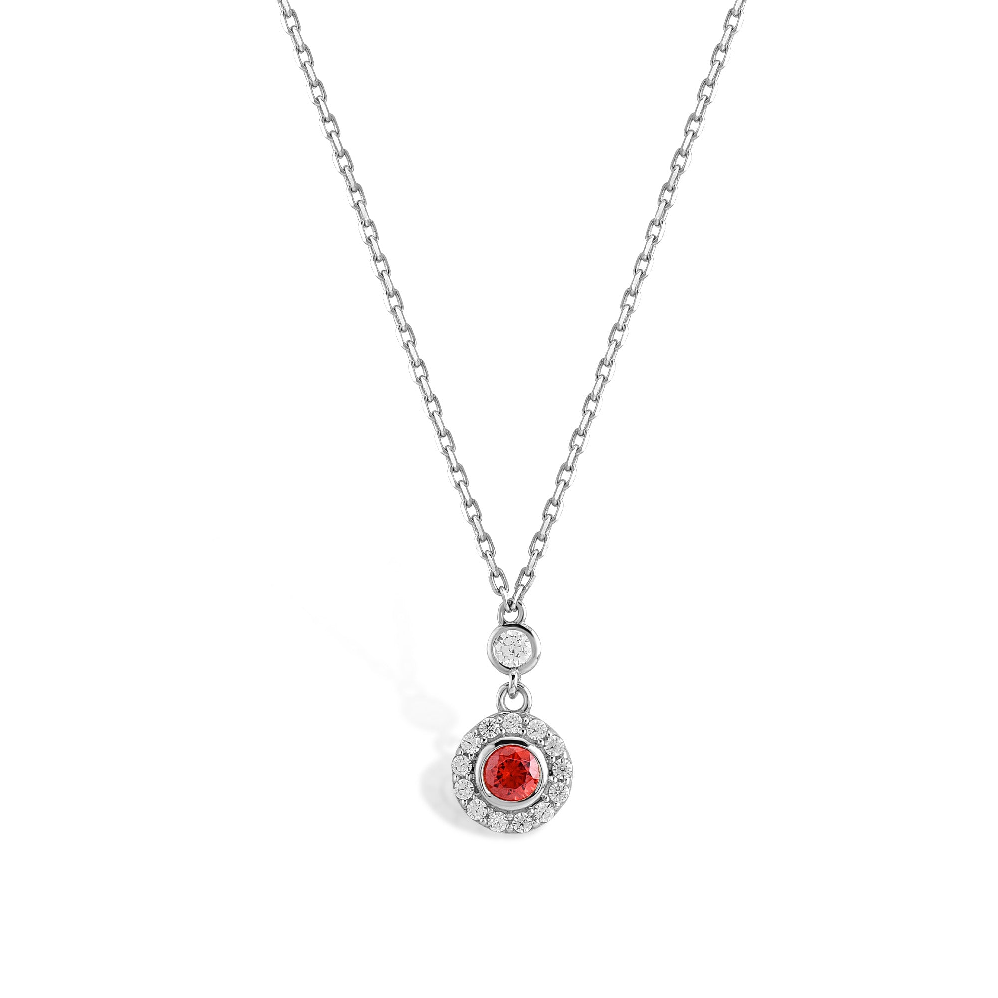 Red Aura Gold Necklace with Stones