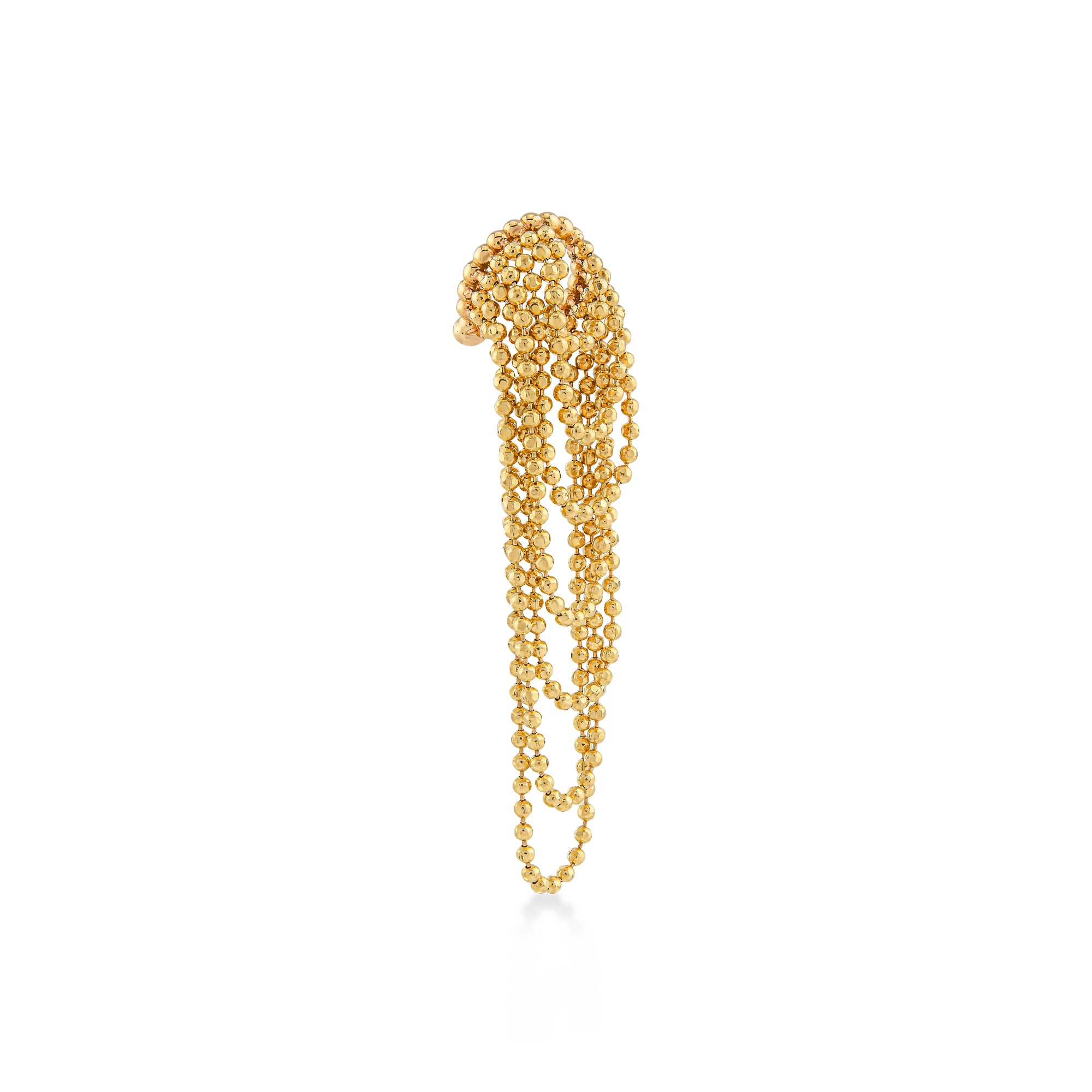 Toplu Sıkıştırmalı Dorika Kat Kat Sallantılı Altın Halka Earcuff / 14 Ayar Sarı Altın