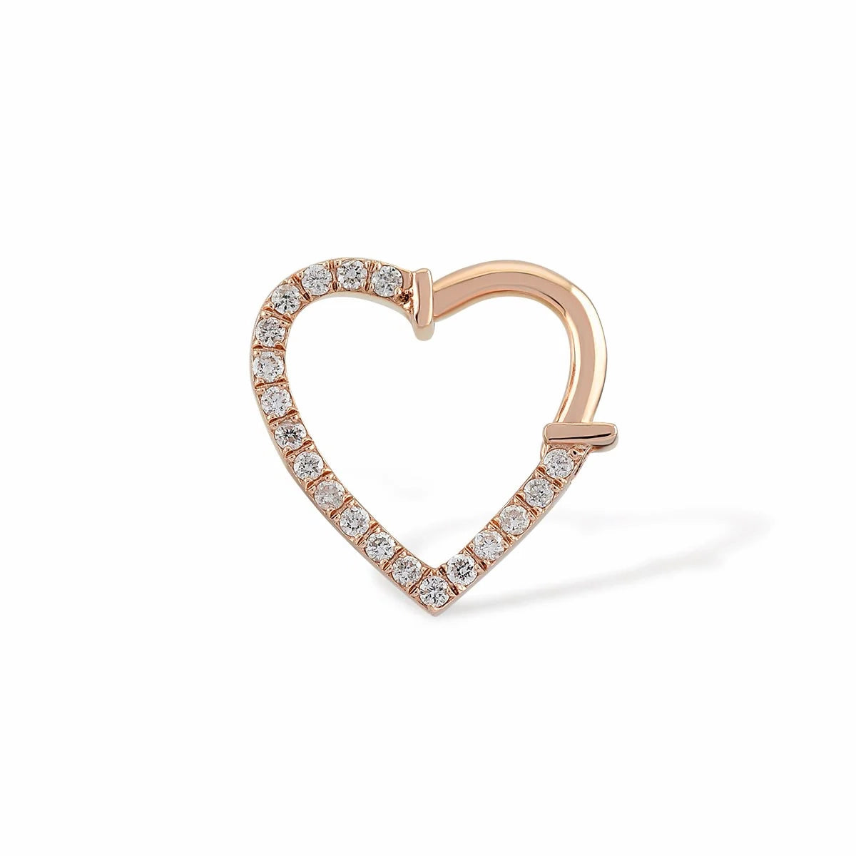Kalp Halka Pırlanta Piercing Rose Altın / TR