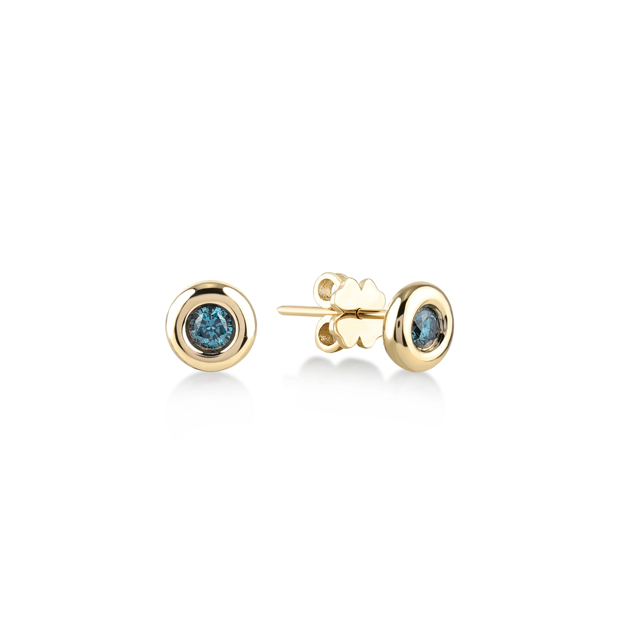 Azzuro Blue Diamond Solitaire 0.20 ct Earrings