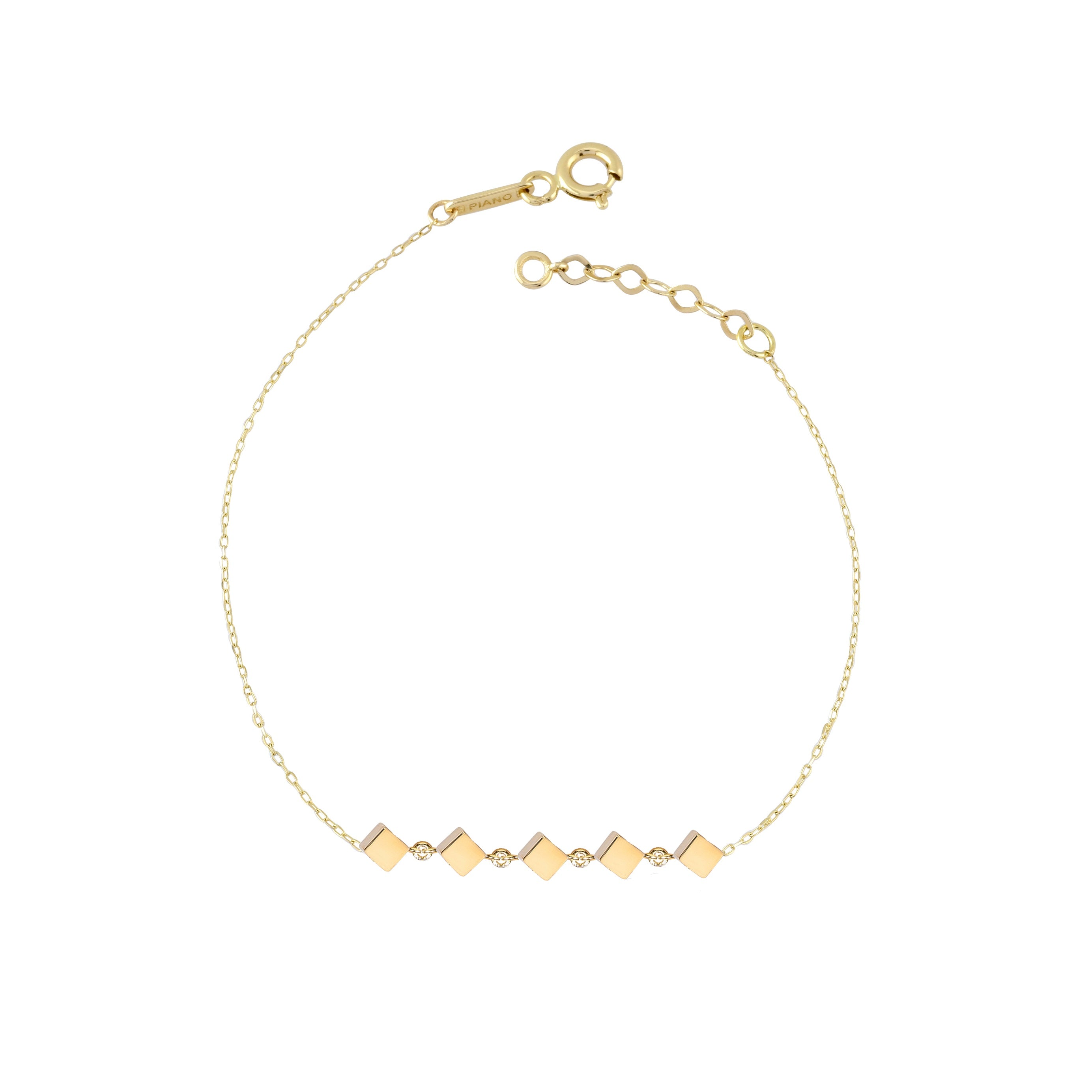 Cubic Sıra Küp Altın Bileklik Sarı Altın / TR