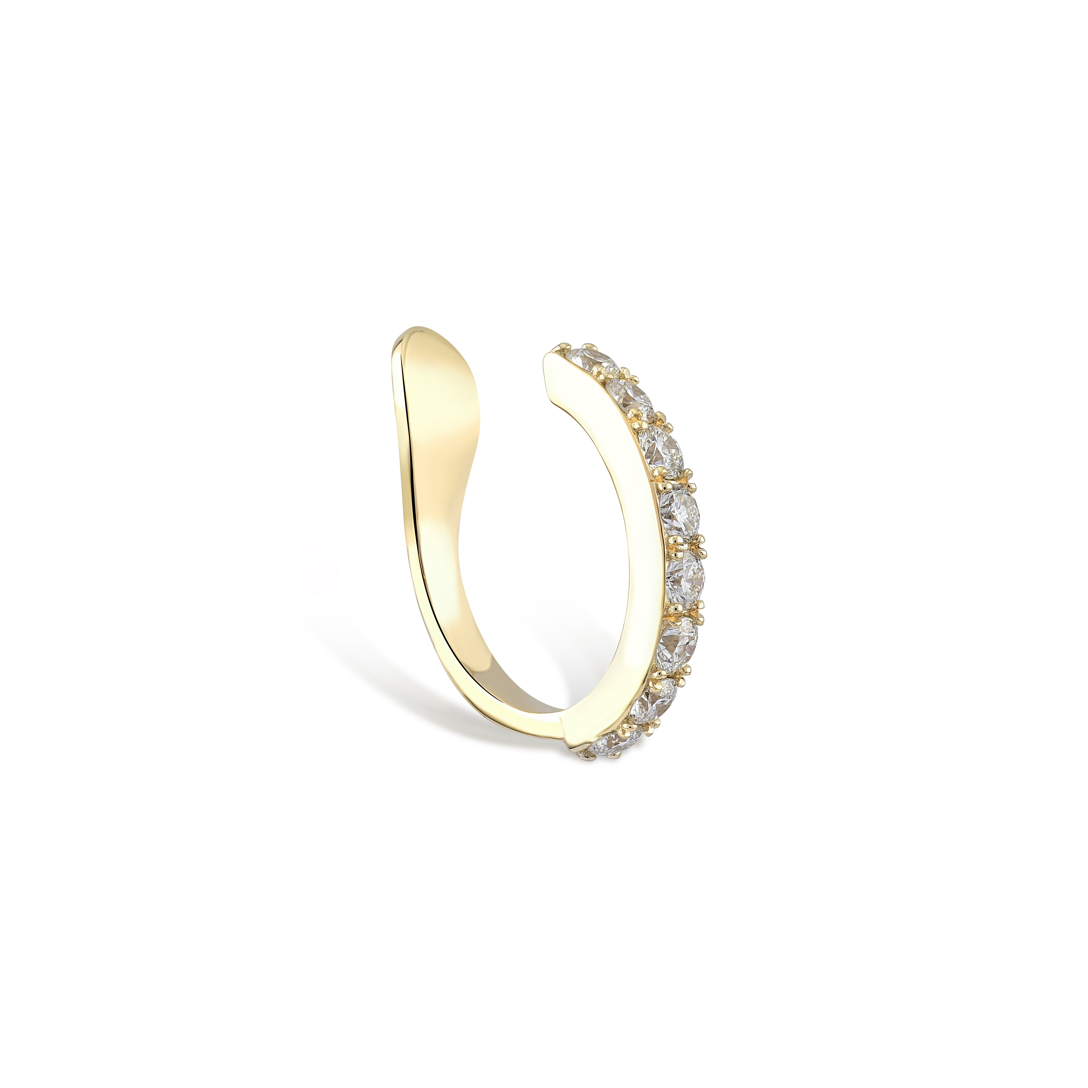 Halka Taşlı Pırlanta Earcuff Rose Altın / TR