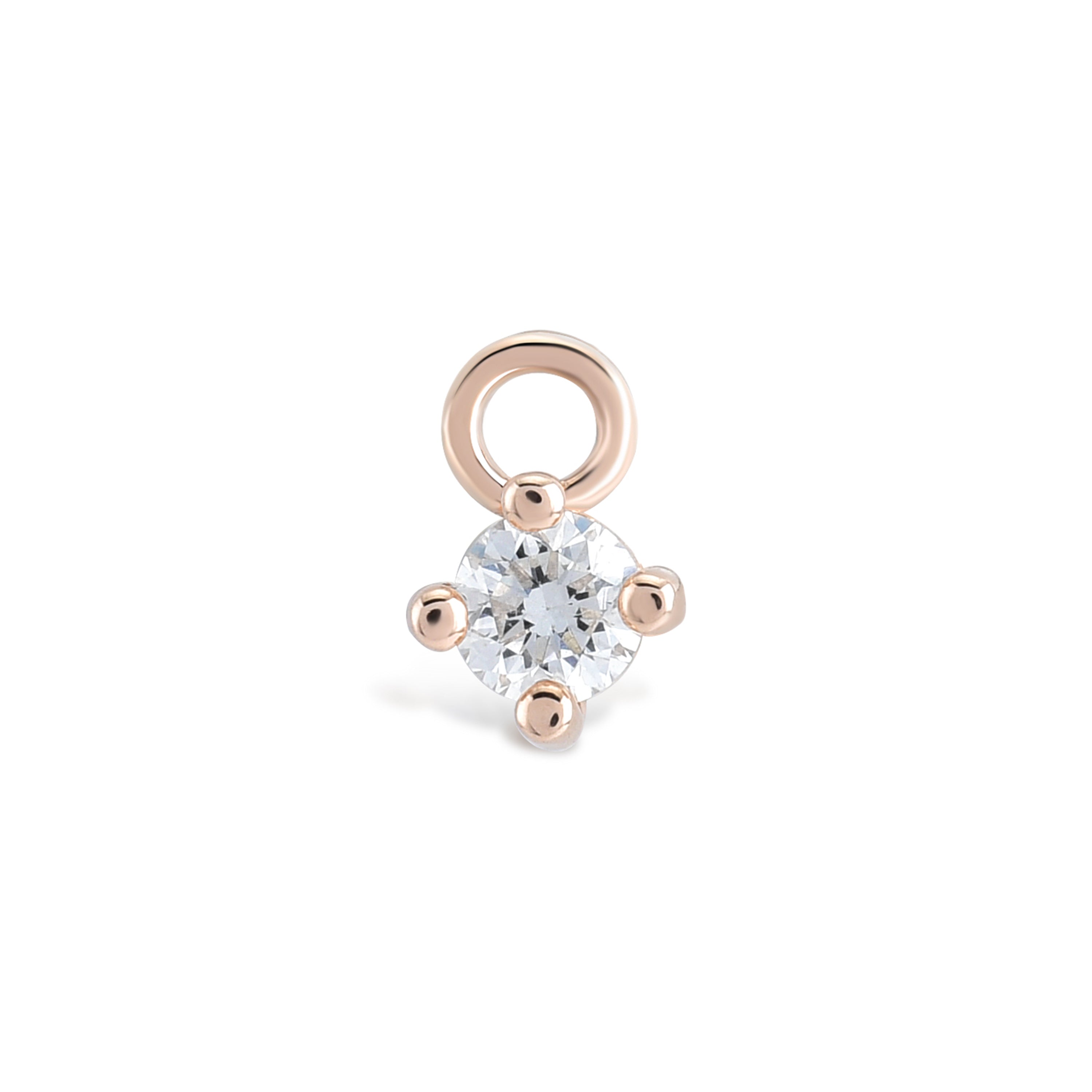 Piano Jewellery Pırlanta 0,07ct Piercing Charmı 14 Ayar Rose Altın / TR