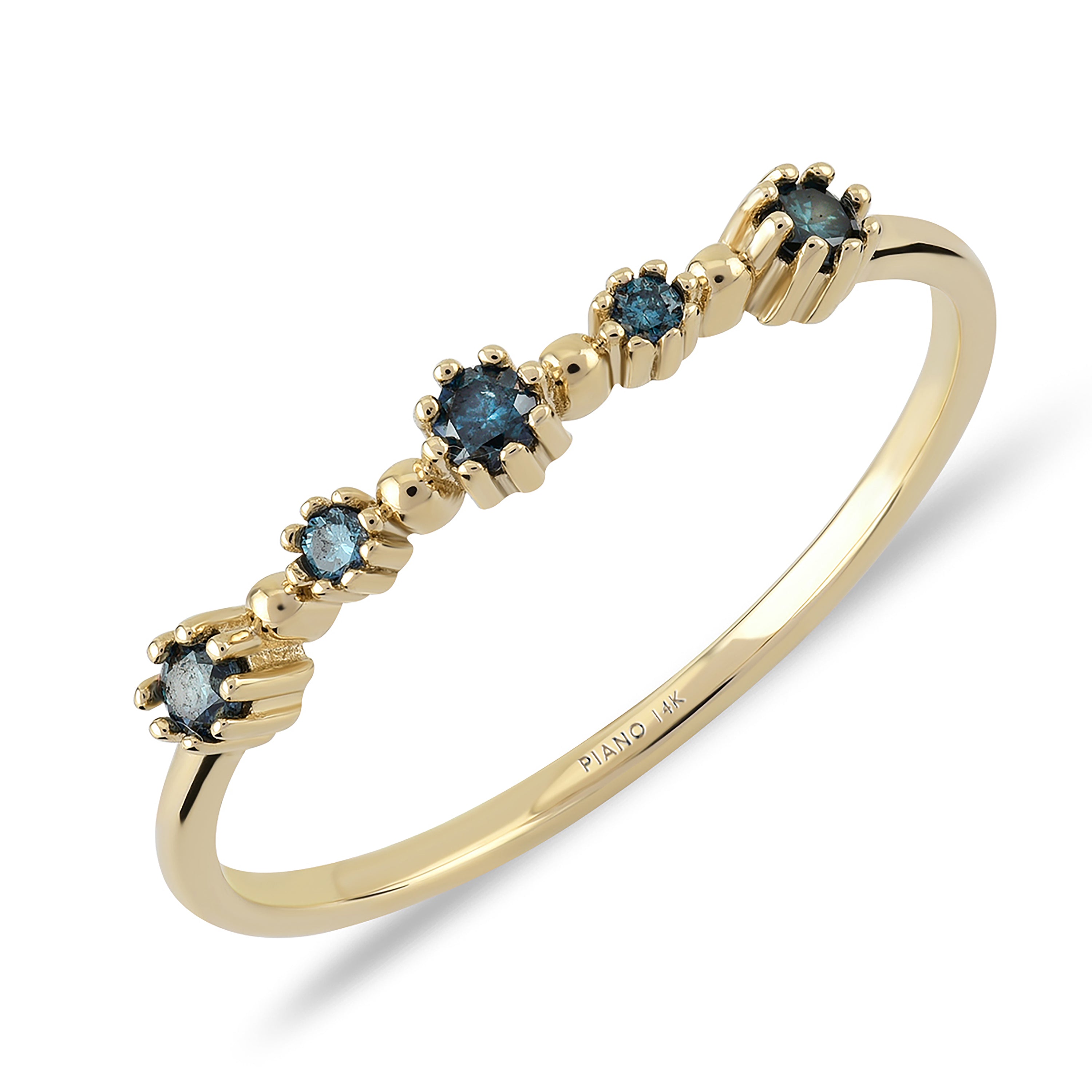 Cabaret Taç Mavi Pırlanta Yüzük Beyaz Altın / TR