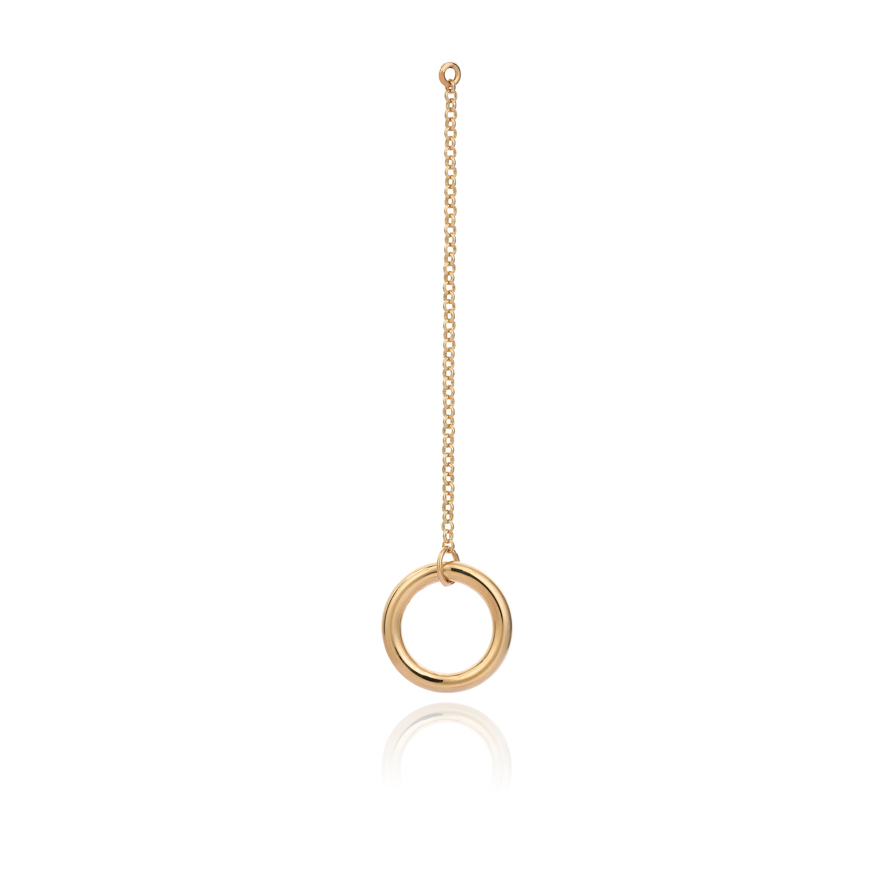 Piano Jewellery Halka Sallantı Charm Tekli Altın Küpe Ucu 14 ayar Rose Altın / TR