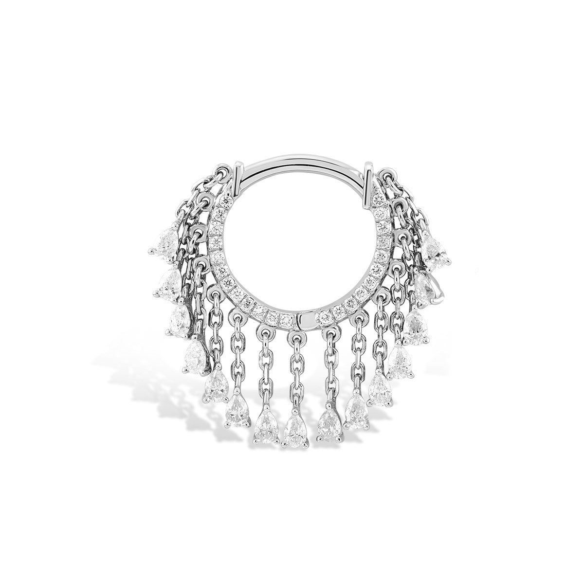 Damla Sallantılı Pırlanta Piercing Rose Altın / TR