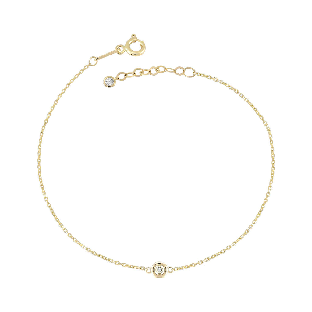 Minimal Stone Seed Gold Chain Bracelet