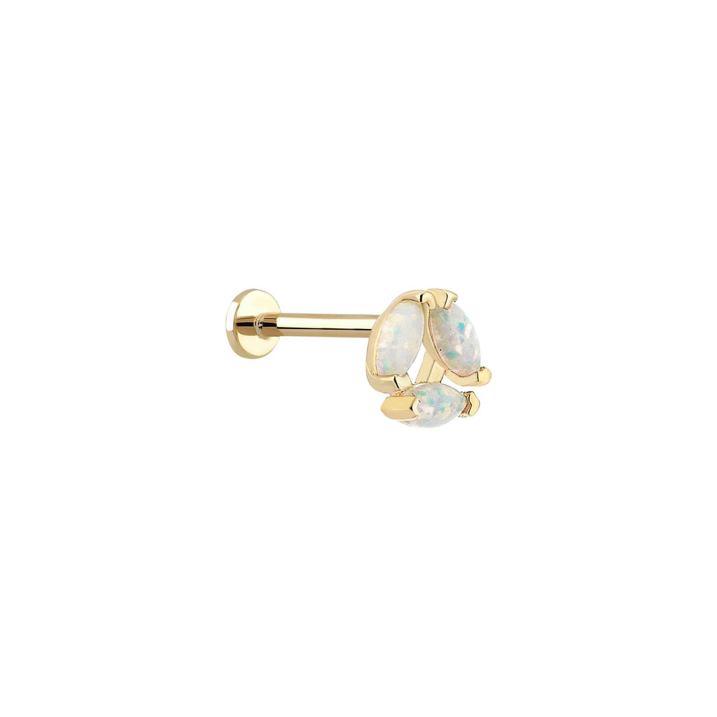 Tria Döngü Markiz Form Opalit Taşlı Altın Tragus Piercing / TR