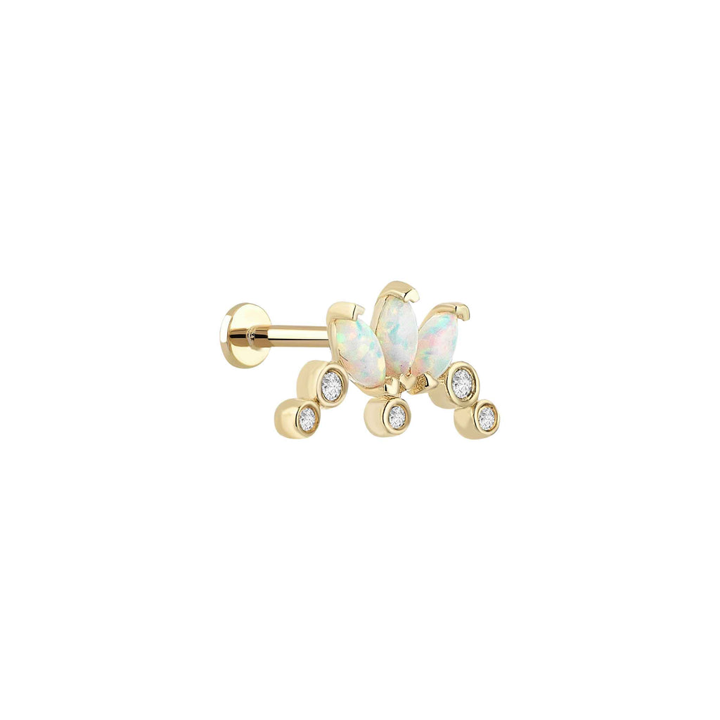 Tria Markiz Form Opalit Taşlı Altın Tragus Piercing / TR