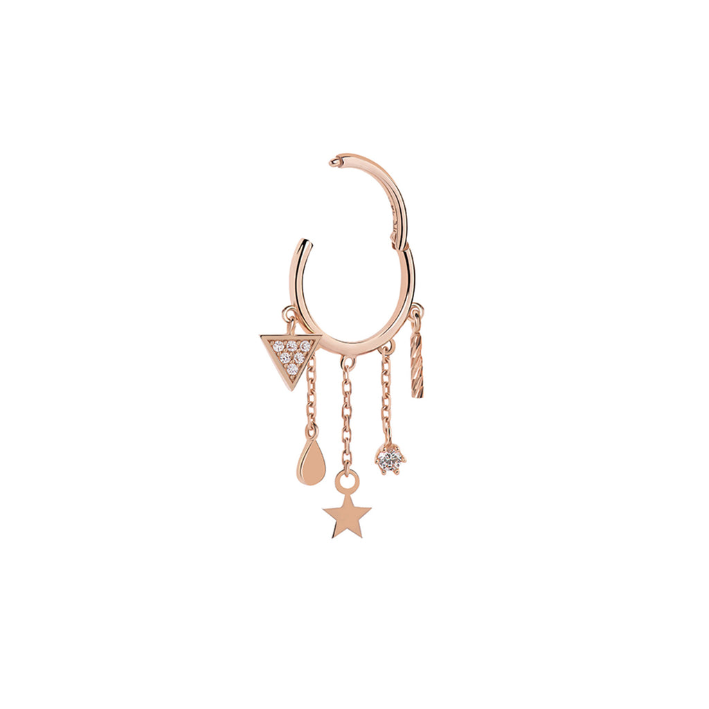 Halka Sallantılı Piercing / 14 Ayar Rose Altın