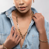 Sorento Taşlı ve Mineli Altın Zincir Kolye