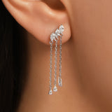 Üçlü Zincir Sallantılı Pırlanta Piercing