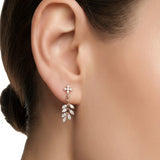 Çiçek Zeytin Dalı Sallantılı Pırlanta Piercing