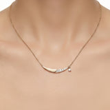 Taşlı Hilal Altın Kolye