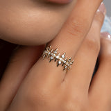 Yıldız Işığı Taşlı Altın Yüzük