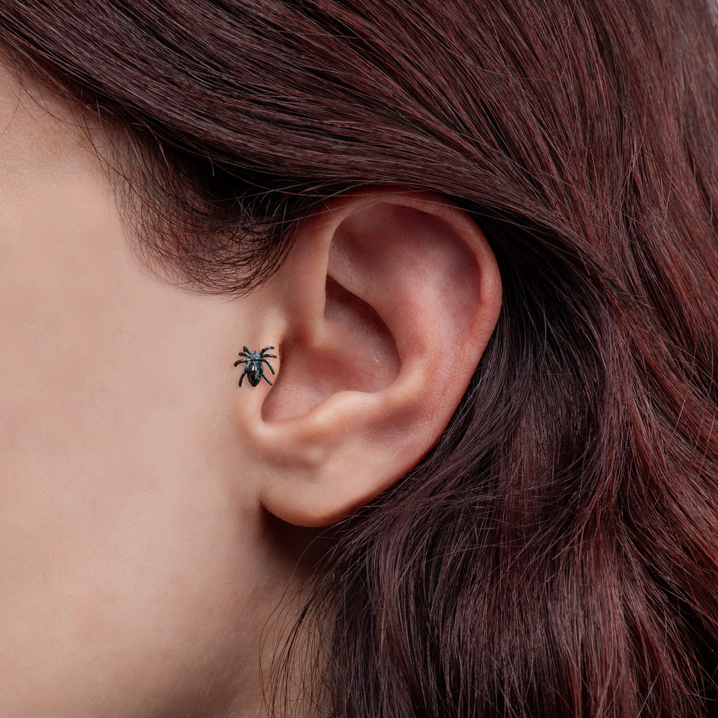 Mavi Örümcek Altın Piercing /TR