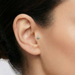 Aqua / Palette Renkli Taş Seçenekli Altın Piercing / 14 Ayar Sarı Altın