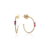 Baguette Stone Toptop Gold Earrings