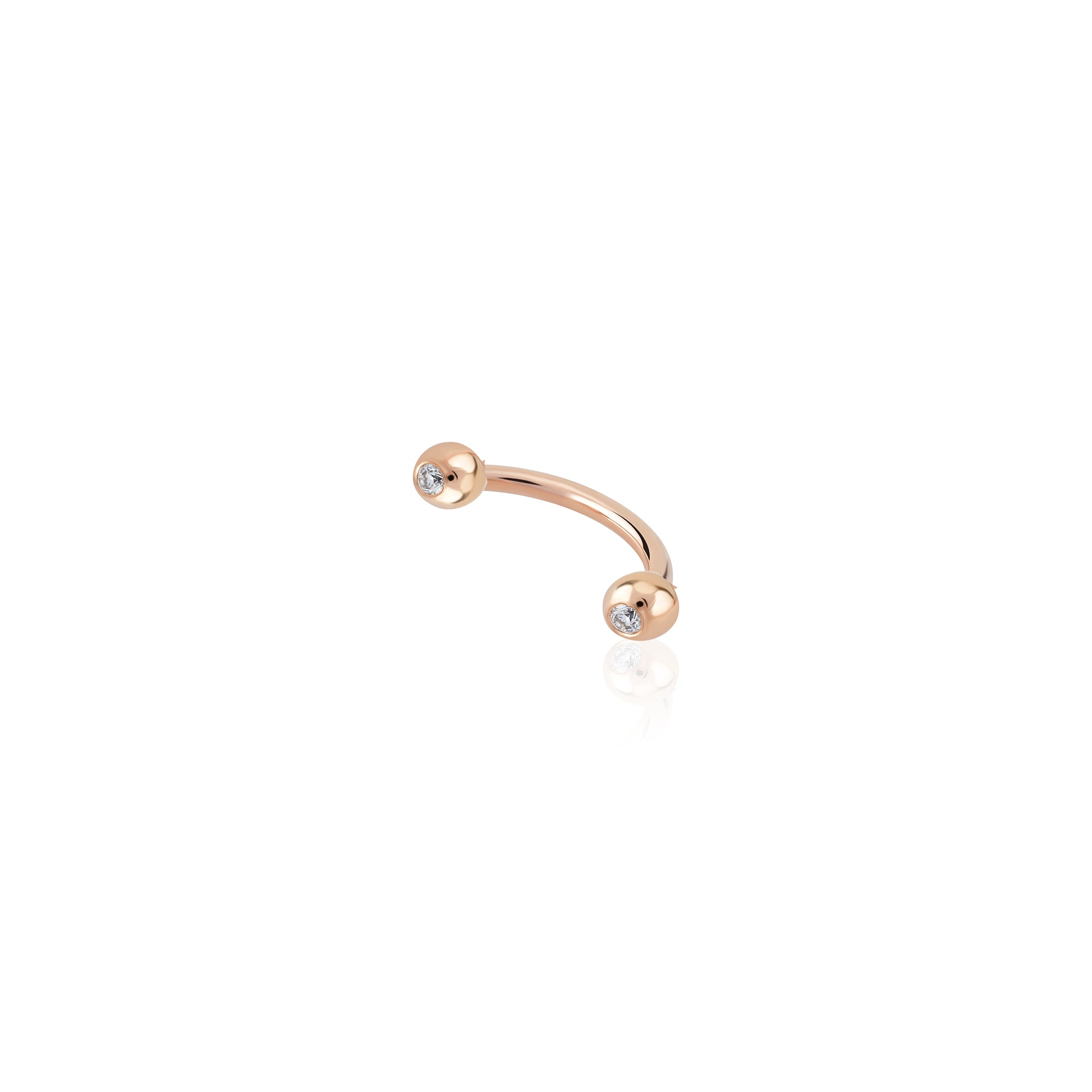 Pırlanta Toplu Kaş Piercing | 14 ayar rose altın
