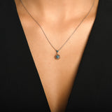 Azzuro Sarmal Ocean Mavi Pırlanta Kolye