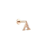 Harf Pırlanta Piercing / 14 ayar rose altın