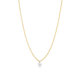 Lumina Round 0.24 ct Pırlanta Kolye / 14 Ayar Sarı Altın