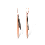 Double Color Dangle Gold Earrings