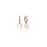 Disc Dangle Hoop Gold Earring