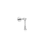 Markiz Zincir Sallantılı Pırlanta Piercing / Beyaz Altın