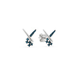 Azzuro Rabbit Mavi Pırlanta Küpe / 14 Ayar Beyaz Altın