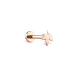 Akçaağaç Yaprağı Altın Piercing / 14 Ayar Rose Altın