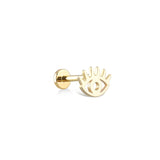 Minimal Göz Altın Piercing / 14 Ayar Sarı Altın