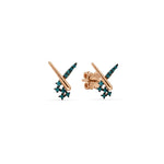 Azzuro Rabbit Mavi Pırlanta Küpe / 14 Ayar Rose Altın